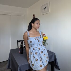 Urban Outfitters Blue Floral Romper